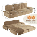 KEIKI 94.5'' King Sleeper Sofa Bed, Space-Saving 3-in-1 Pull Out Futon Couch, Modern Corduroy Loveseat Sofa with Reclining Back, Ideal for Apartment, Studio, Small Spaces KEIKI