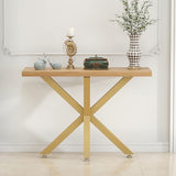 sumatos Metal Console Table Base 30 Inch, Modern Desk Legs for Marble,Glass,Wood Top, Heavy Duty Sofa Table Legs for Hallway,Entry, Living Room,Office 35" L x 16" W x 30" H (Gold) sumatos