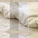 Comfort Spaces Twin/Twin XL Comforter Set for College Tufted Boho Dorm Comforter Set Twin XL Size, All Season Lightweight Bedding Set Soft, Matching Sham Beige 2 Piece Comfort Spaces