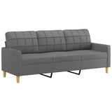 vidaXL Dark Gray 3-Piece Sofa Set Including Single Chair, 2-Seater, 3-Seater with Padded Cushions, Armrests and Back Pillows vidaXL