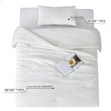 COTTEBED Reversible Chenille Cotton Twin Size Comforter Sets, Luxury Textured Stripe Soft Bedding Comforter Modern for Kid Child Teen Boy College Dorm,Lightweight All Season(White,Twin/Twin XL) COTTEBED