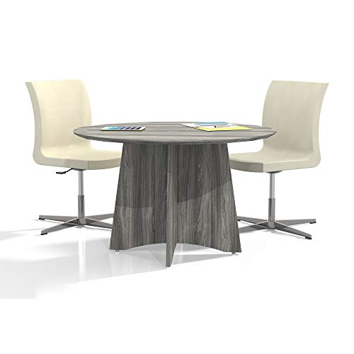 Mayline MNCR48LGS Medina Laminate Conference Table 48 Dia. x 29 1/2h Gray Steel Mayline