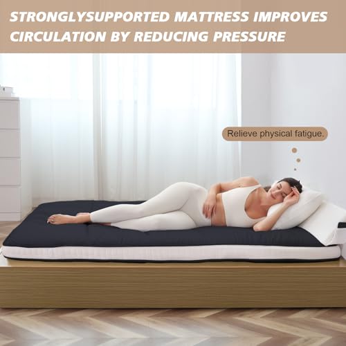Meulbaty Japanese Floor Mattress - Extra Thick Foldable Twin Size Futon Mattress - Memory Foam Sleeping Pad for Adults - Tatami Mat Suitable for Camping & Guest Meulbaty