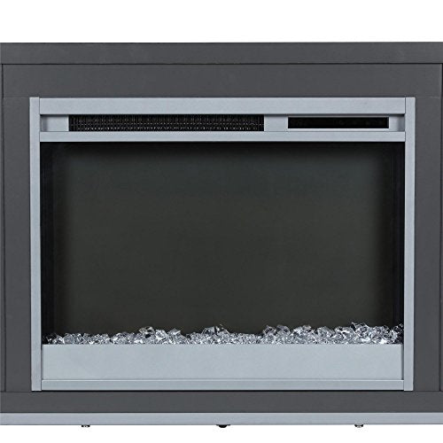 Ameriwood Home Lumina Fireplace TV Stand for TVs up to 70 Inch, Replaceable Electric Fireplace Insert Heater, Remote Control, Timer, Color Changing LED Lights, Crystal Ember Flames, Graphite Gray Ameriwood Home