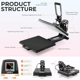 Whubefy Heat Press Machine 15x15 with Fully Slide Out Drawer, 1200W Heat Press Machine for T Shirts Printer, Heat up Fast&Even, Sublimation Shirt Press Machine for Mouse Pad, Pillow, Coaster, Puzzles Whubefy