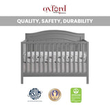 Oxford Baby North Bay 4-in-1 Convertible Baby Crib, Dove Gray, GreenGuard Gold Certified Oxford Baby