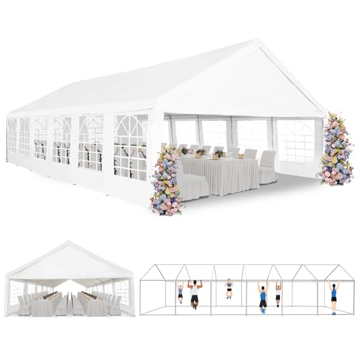VOYSIGN Party Tent 20X40ft Heavy Duty Large Outdoor Canopy White Event Shelter Gazebo Carport for Parties Wedding VOYSIGN
