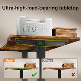 Veken 47.2"×27.6" Standing Desk with Storage Drawers, Adjustable Height Computer Table with Monitor Shelf, Home Office Desk for Study, Gaming, Workstation, Brown Veken