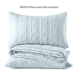 HORIMOTE HOME 100% Cotton Quilt Set Queen Size, Baby Blue Pre-Washed 3-Piece Bedspread Coverlet Set, Cozy Lightweight Stitching Bedding Cover with 2 Shams in Geometric Pattern for All Season HORIMOTE HOME
