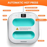 MAIKESUB T-Shirt Heat Press Machine, Portable Heat Press 9.6"X9.6", Iron Press for Sublimation and HTV Vinyl Shirt Press Machine for Hat, Bags, Heating Transfer Projects(Green Heat Transfer Machine) MAIKESUB
