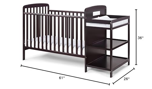 Suite Bebe Ramsey 3 in 1 Convertible Crib and Changer in an Espresso Finish Suite Bebe