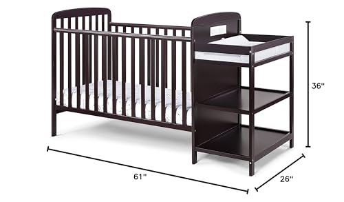 Suite Bebe Ramsey 3 in 1 Convertible Crib and Changer in an Espresso Finish