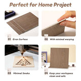 6 Pack Walnut Wood Sheets, 12 x 12 x 1/8 Inch Basswood + Walnut + Birch, Wood for Laser Cutting and Engraving, 3mm Plywood for Laser Cutting, Wood for Crafts, Laser Engraving Blanks, Unfinished Wood lilLittle