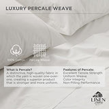 Linen Home 100% Cotton Percale Weave Fitted Sheet, Twin Size, White, 1 Deep Pocket Fitted Sheet, Fits Mattress Upto 16" Crisp and Cool Strong Bed Linen, 39"X75"+15" Linen Home
