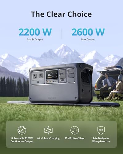 DJI Power 1000 Portable Power Station, 1024Wh LiFePO4 Battery, 2200W Solar Generator, Home Backup, 4-in-1 Fast Charging, 23db Ultra-Silent, Camping & RVs, Off-grid, Power Outage (Solar Panel Optional) DJI