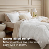Bedsure 100% Washed Cotton Duvet Cover King Size - Natural White Minimalist Cotton Duvet Cover Linen Like for All Seasons - GentleSoft™ Plain Simple Bedding (Natural White, King, 104"x90") Bedsure