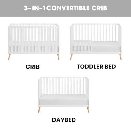 Oxford Baby Cozy Nest Convertible Island Crib, Snow White/Natural Oxford Baby