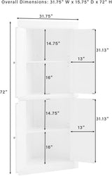 Crosley Furniture Shoreline Tall Pantry Storage Cabinet with Shelves, Kitchen, Dining, or Laundry Room, White Crosley Furniture