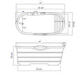 ALFI brand AB1136 61-Inch Free Standing Cedar Wood Bath Tub with Chrome Tub Filler ALFI brand