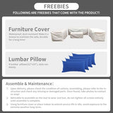 Rattaner Outdoor Wicker Furniture Set 5 Pieces Patio Sectional Sofa Couch Set with Storage Table Royal Blue Anti-slip Cushions Furniture Covers Rattaner