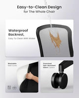 ProtoArc Ergonomic Office Chair - Flexer Computer Chair, Foam Cushion Sliding Seat, Breathable Mesh from Wintex, 125° Reclining Swivel Desk Chairs for Home, Office & Study - Black ProtoArc