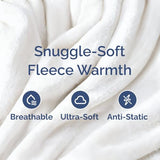 Ultra Soft Fleece Blanket Twin Size - Flannel Fleece Luxury Twin Blanket - Lightweight for Couch Bed Chair - Thick, Warm and Breathable - All Season Cozy Fuzzy, Anti-Static Microplush Bedding, White CGK Unlimited