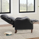 KISLOT Leather Pushback Recliner Faux Armchair with Rivet Decoration Single Sofa Accent Chair for Living Room Bedroom