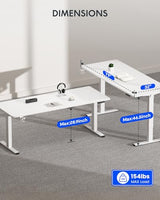 FLEXISPOT 79" x 32" Office Standing Desk, Height Adjustable Sit-Stand Desk, Quiet & Stable, with Cable Management & Cup Holder, for Commercial Use, White Top (2 Packages) FLEXISPOT