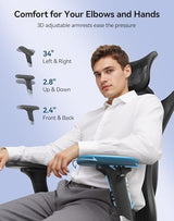 SIHOO M57 Ergonomic Mesh Office Chair, High Back Home Desk Chair with 3D Armrests, Lumbar Support and Adjustable Headrest, Comfortable Computer Chair, Big & Tall Office Chair Hold 330 LBS-Black SIHOO