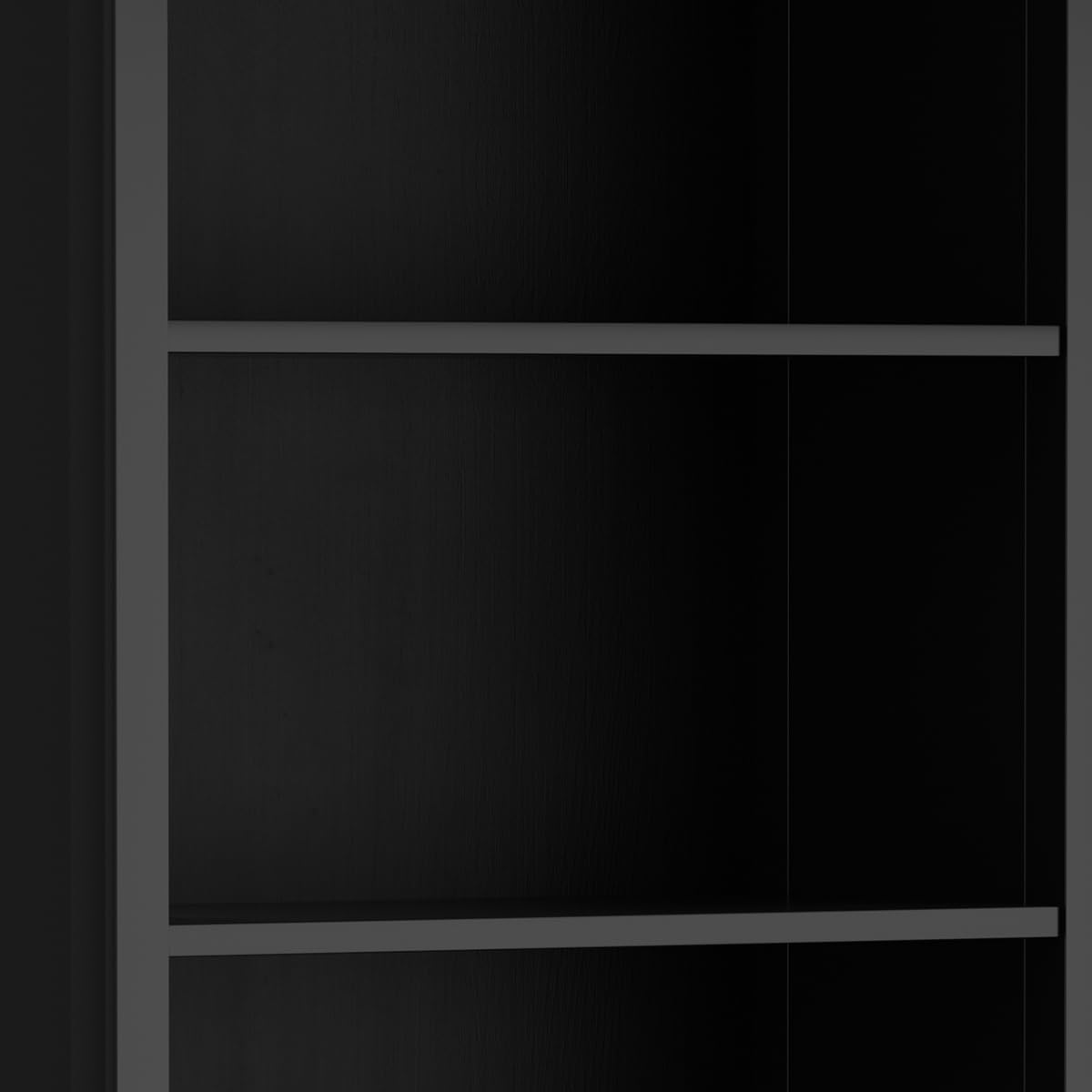 SIMPLIHOME Amherst Bookcase - 70 inch Tall 5-Shelf Solid Wood Bookshelf in Black, Transitional Storage for Living Room, Study Room or Office with Adjustable Shelves and Tapered Legs SIMPLIHOME