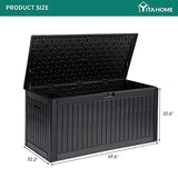 YITAHOME 260 Gallon Extra Large Deck Box, Double-Wall Resin Outdoor Storage Box with Flexible Divider for Patio Cushions Pool Supplies Garden Tools, 1000lbs Load Capacity, Lockable&Waterproof (Black) YITAHOME