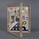 Shadow Box 13x16 Display Linen Background and 8 Stick Pins Solid Wood Memory Box Display Case for Photo,Sports Memorabilia, Awards, Medals and HPJAPRIL