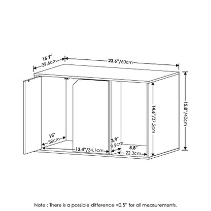 Furinno Peli Litter Box Enclosure, Small, Columbia Walnut - WoodArtSupply