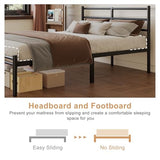Yicensen King Size Bed Frame with Headboard and Footboard, 14 Inch Metal Platform King Bed Frame with Steel Slat Support, No Box Spring Needed, Noise Free, Easy Assembly, Black Yicensen