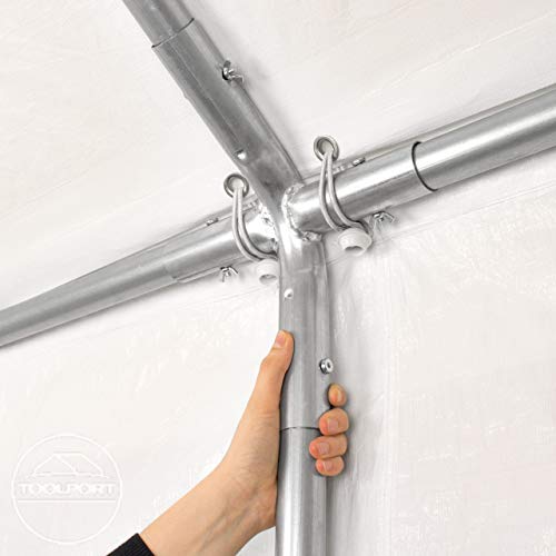 TOOLPORT Party Tent 16x20 ft Garden Tent Canopy PE 450 N Tarpaulin 100% Waterproof White TOOLPORT