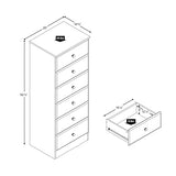 Prepac Astrid Tall Black Dresser: 16"D x 20"W x 52"H, 6-Drawer Chest for Bedroom by Prepac - Perfect Chest of Drawers for Ample Storage Prepac