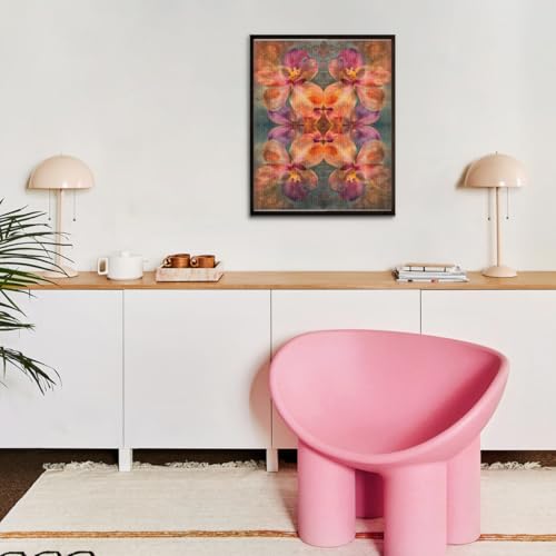 Kaleidoscope Orchid pattern-107745 Diamond Painting Kits, DIY 5D Paint for Adults Kids, Full Drill Crystal Diamond Drawing Suitable for Home Wall Decoration Fhuyiks
