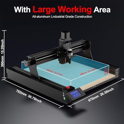 CNC Router Machine, 3-Axis All-Metal CNC Machine TTC450 Working Area 18.1 x 18.1 x 3.1inch for Engraving, Cutting MDF, Acrylic, Solid Wood, Nylon, PCB, Carbon Fiberboard, etc - WoodArtSupply