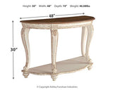 Signature Design by Ashley Realyn French Country Semi-Circle Console Table, White & Brown Signature Design by Ashley