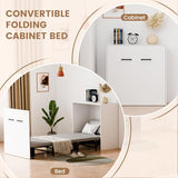NAIZEA Murphy Bed w/Mattress, Foldable Murphy Bed Cabinet, 75" x 29" Cot Size Fold Out Beds for Guest Bedroom, Living Room, Office, Easy Pull Out and Folding NAIZEA