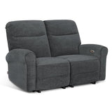 MCombo 64.6" Wall Hugger Power Loveseat Recliner Sofa with USB Ports, Reclining Loveseat for Small Spaces Living Room RV, Fabric PR635M1 (Dark Grey) MCombo