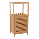 ClosetMaid Bamboo Storage, Freestanding Floor Cabinet with Single Door, 3 Shelves, for Bathroom, Living Room, Slide Table, Natural Finish ClosetMaid