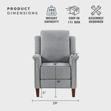 Lexicon Push Back Recliner Chair with Footrest, Reclining Sofa Armchair, Modern Chenille Fabric Recliner with Nailhead Trim for Living Room/Office/Apartment, Gray