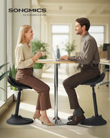 SONGMICS Ergonomic Wobble Stool, Height Adjustable Standing Desk Stool 23.6-33.3 Inches, Swivel Balance Chair with Non-Slip Base, Standing Chair, for Active Sitting, Office, Home, Ink Black UOSC02BK SONGMICS