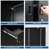 CJF Metal Storage Cabinet with 2 Doors and 2 Locking Drawers, Steel Storage Cabinets for Office/Home 36.2" H x 31.5" W x 15.7" D (Black) CJF