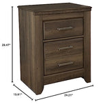 Signature Design by Ashley Juararo Rustic 2 Drawer Nightstand, 29.21" Tall, Dark Brown Signature Design by Ashley