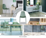 POLY & BARK Isla Modern Kitchen Chairs Set of 4 - Plastic Dining Chair with Metal Legs - Quick Assembly Simple Cafe Chairs Plastic for Indoor or Outdoor - Pistachio Green POLY & BARK