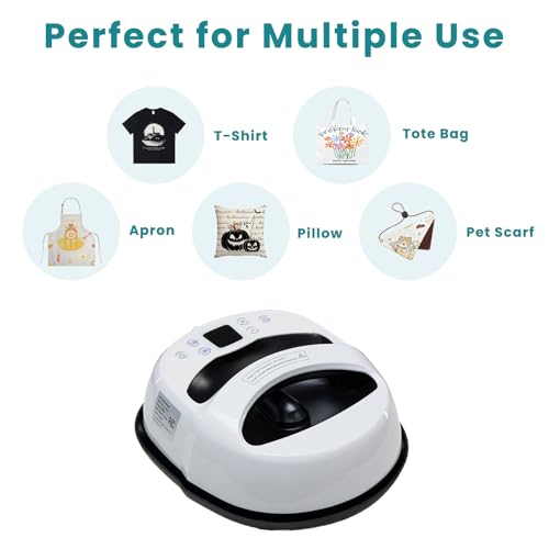 OLIXIS Heat Press Machine for T Shirts, Portable Easy Press Heat Machine with LCD Display, 0-450°F Temp Control, Ideal for Shirt Printing OLIXIS