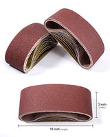 S SATC 3x18 Sanding Belts 20PCS Belt Sander Paper Aluminum Oxide (3 Each of 60/80/120/150/240/400 Grits & 2 of 40 Grits) Ideal for Wood Metal Paint S SATC