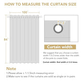 H.VERSAILTEX Patio White Curtains 100x84 Inches for Sliding Door Extral Wide Blackout Curtain Panels Thermal Insulated Room Divider - Grommet Top, 7' Tall by 8.5' Wide H.VERSAILTEX
